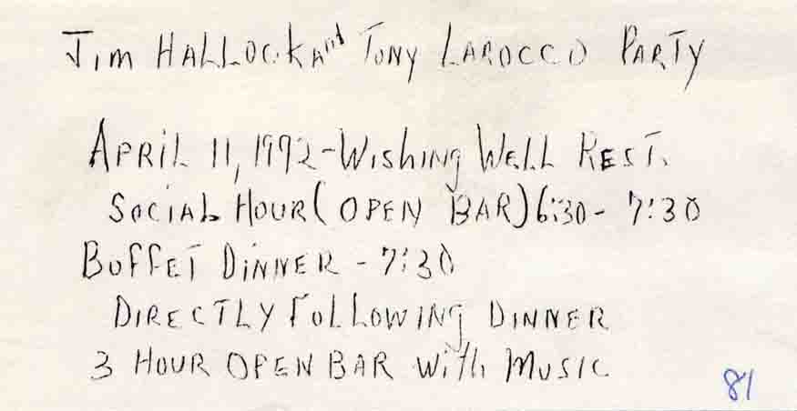 1992 LaRocco, Tony and Hallock, Jim Retirement Par